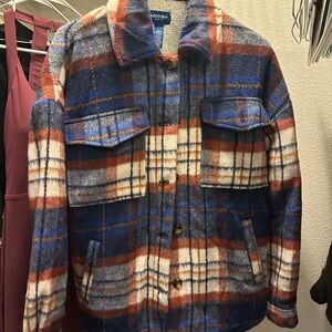 Arizona Jean Company Blue and Brown Lightweight Shirt Jacket